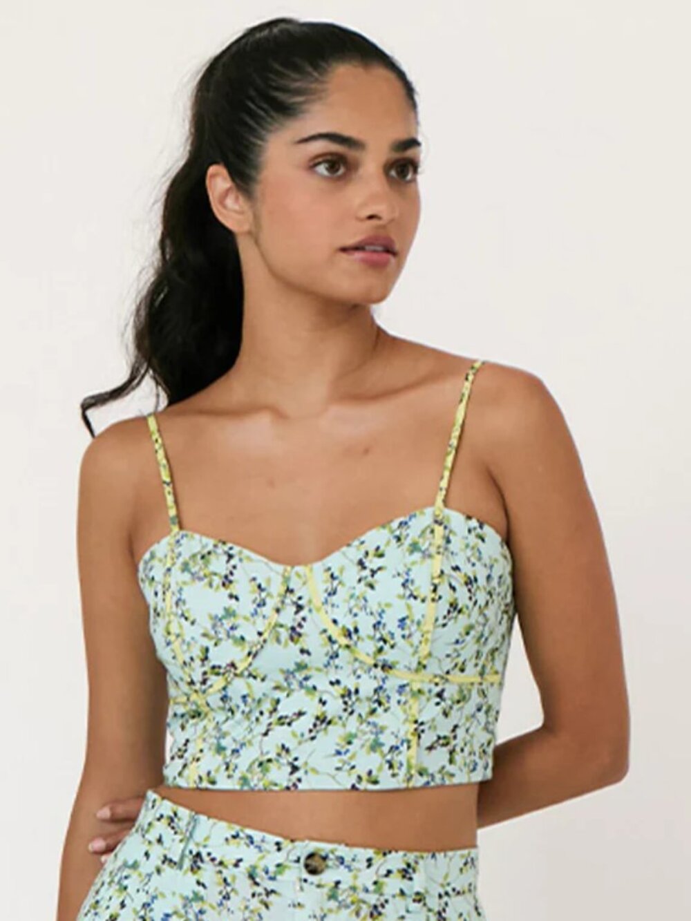 Rachel Antonoff Keller Crop Top in Blueberries Floral Print XS